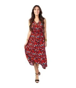 Robe Longue Asymétrique AMELIA Imprimé Fleuri Coton Du Monde