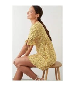 Dorothy Perkins - Mini Robe - Femme (Jaune) - UTDP1680 -BelleTendance Soldes Boutique 052D36C0C7DF56A683C8CF1DC91514563BF4F7F11FC79327DA4F40534A12ED83