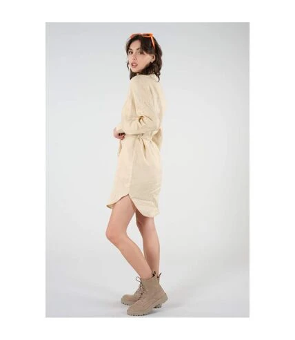 Deeluxe Robe Chemise Unie Avec Ceinture à Nouer LINDINA 4 Deeluxe Robe Chemise Unie Avec Ceinture à Nouer LINDINA – Image 4