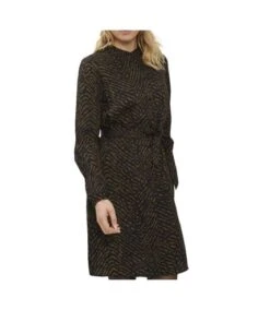 Robe Kaki/Noir Zèbre Femme Vero Moda Isa