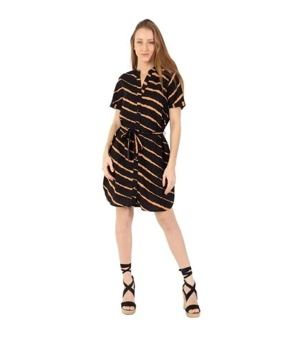 Robe Chemise Courte JAVA Tie And Dye Noir Coton Du Monde 1 Robe Chemise Courte JAVA Tie And Dye Noir Coton Du Monde