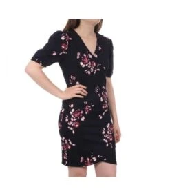 Robe Tulipe Marine/Rose à Fleurs Femme Vero Moda Elisa