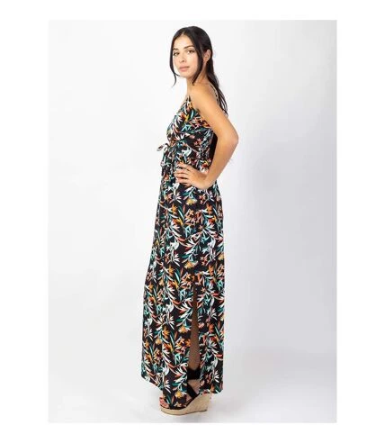 Robe Longue Fluide GLORIA Fines Bretelles Imprimé Feuillage Coton Du Monde 3 Robe Longue Fluide GLORIA Fines Bretelles Imprimé Feuillage Coton Du Monde – Image 3