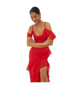 Dorothy Perkins - Robe Mi-longue - Femme (Rouge) - UTDP3175 -BelleTendance Soldes Boutique 13E540B4F41DC0142DE5CB1DD4AD71A8D7504888E4867C4D3516C36279598A65