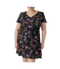 Robe Noire à Motifs Femme Vero Moda CURVE Easy