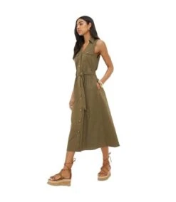 Dorothy Perkins - Robe Chemisier UTILITY - Femme (Kaki) - UTDP2945