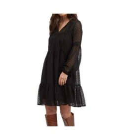 Robe Noir Plumetis Femme Vila Edee