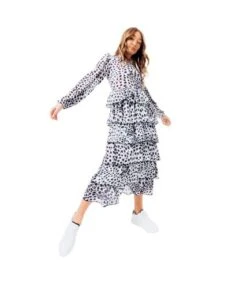 Hype - Robe Mi-longue - Femme (Blanc / Noir) - UTHY4574