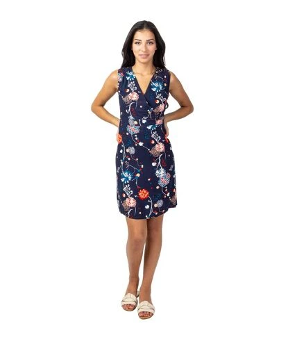 Robe Courte Cache Cœur Chic SHARLA Imprimé Floral Bleu Coton Du Monde 1 Robe Courte Cache Cœur Chic SHARLA Imprimé Floral Bleu Coton Du Monde