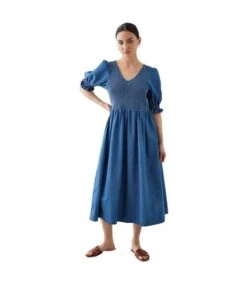Dorothy Perkins - Robe Mi-longue - Femme (Bleu Semi-délavé) - UTDP2578