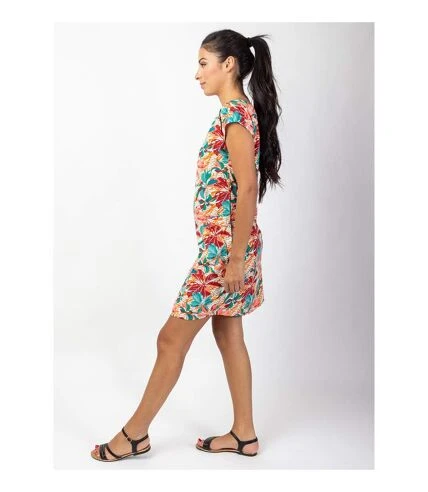 Robe Légère En Coton Manches Courtes ERIKA Imprimé Fleuri Coton Du Monde 3 Robe Légère En Coton Manches Courtes ERIKA Imprimé Fleuri Coton Du Monde – Image 3