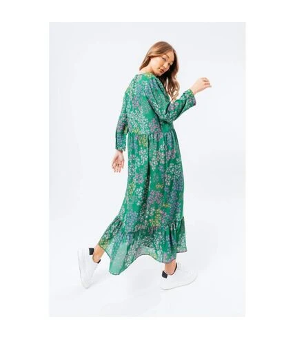 Hype - Robe DITSY - Femme (Vert) - UTHY4070 2 Hype - Robe DITSY - Femme (Vert) - UTHY4070 – Image 2