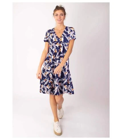 Robe Babydoll Manches Courtes DINA Imprimé Fleurs De Paradis Coton Du Monde 2 Robe Babydoll Manches Courtes DINA Imprimé Fleurs De Paradis Coton Du Monde – Image 2