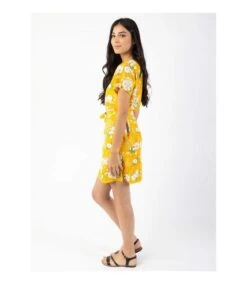 Robe Courte Manches Courtes Col V SERENA Fleurie Jaune Coton Du Monde -BelleTendance Soldes Boutique 516550109997DB19CDE6D3BDE0E08B6581929345955B1A3B9B172781E4C9956A
