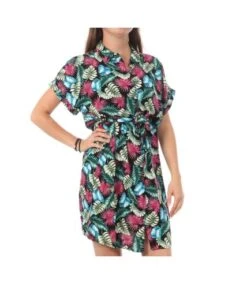 Robe Chemise Noir/Rose Femme Vero Moda Easy