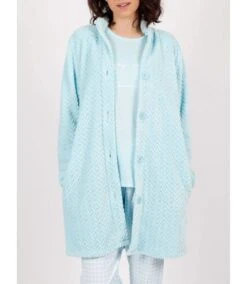 Robe Chambre Polaire Enjoy Vichy Bleu Admas