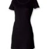 Robe T-shirt Coton - SK257 - Noir - Femme