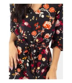 Robe Courte Manches 3/4 Fluide LEYLA Imprimé Fleuri Noir Coton Du Monde -BelleTendance Soldes Boutique 6345E09CD4469F2EC3111CA25208D91F5C8E61340282AD8BA5CE1E59B583DF44