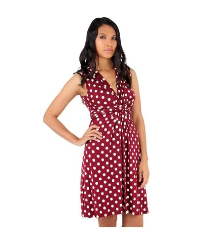 Krisp - Mini Robe - Femme (Bordeaux / Blanc) - UTKP161 2 Krisp - Mini Robe - Femme (Bordeaux / Blanc) - UTKP161 – Image 2