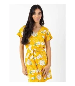 Robe Courte Manches Courtes Col V SERENA Fleurie Jaune Coton Du Monde -BelleTendance Soldes Boutique 7FF229B2181EA2236A064DC67DC001879D93B6EB062C149534B9F1B3D7B653EA