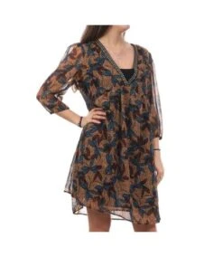 Robe Imprimé Marron Femme Teddy Smith Romana