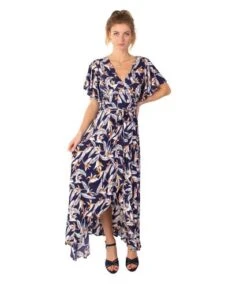 Robe Longue SAKURA Bohème Imprimé Fleurs De Paradis Coton Du Monde