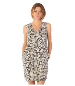 Robe Courte Diana Coton Sans Manche Col V Imprimé Africain Coton Du Monde