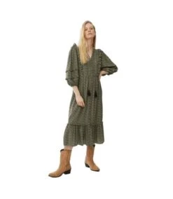 Mantaray - Robe Mi-longue - Femme (Kaki) - UTDH4642