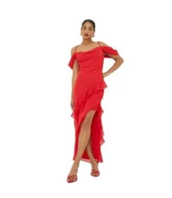 Dorothy Perkins - Robe Mi-longue - Femme (Rouge) - UTDP3175