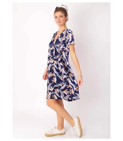 Robe Babydoll Manches Courtes DINA Imprimé Fleurs De Paradis Coton Du Monde 3 Robe Babydoll Manches Courtes DINA Imprimé Fleurs De Paradis Coton Du Monde – Image 3