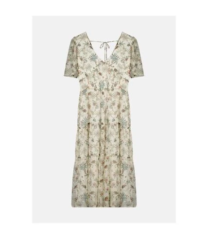 Deeluxe Robe Longue Imprimée à Volants NINA Natural 2 Deeluxe Robe Longue Imprimée à Volants NINA Natural – Image 2