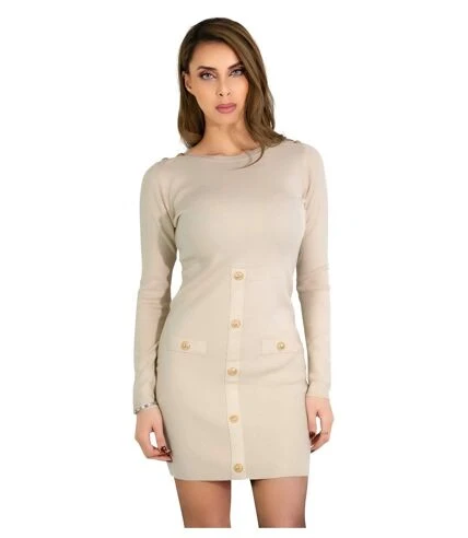 Robe Pull Bouton Doré