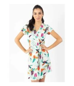Robe Courte Effet Cache Cœur AMANDA Imprimé Tropical Blanc Coton Du Monde -BelleTendance Soldes Boutique C56C8EBFE5000517410BA25E5CBABA6D265B1150B3703820968BB743F0FD4816
