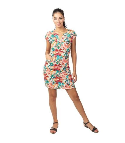 Robe Légère En Coton Manches Courtes ERIKA Imprimé Fleuri Coton Du Monde 1 Robe Légère En Coton Manches Courtes ERIKA Imprimé Fleuri Coton Du Monde