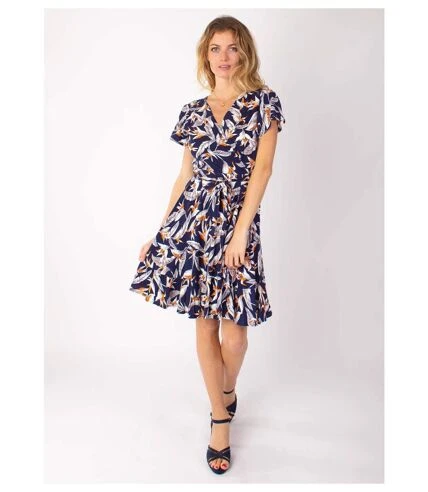 Robe Courte MARIKA Fluide Cache-cœur Imprimé Fleur De Paradis Coton Du Monde 3 Robe Courte MARIKA Fluide Cache-cœur Imprimé Fleur De Paradis Coton Du Monde – Image 3