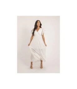 Robe Longue Broderies Anglaises IROKO - Dona X Lisa