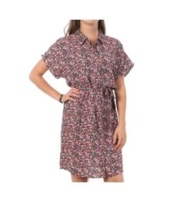 Robe Chemise Rose/Noir Femme Vero Moda Easy