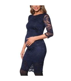 Krisp - Robe De Grossesse En Dentelle - Femme (Bleu Marine) - UTKP202