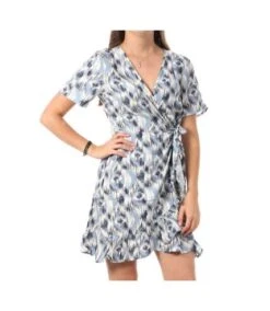 Robe Bleu Femme Only Marlie Wrap