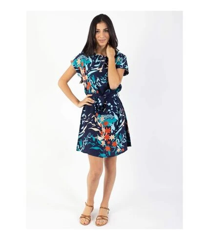 Robe Courte Ceinturée MIRANDA Imprimé Japonisant Coton Du Monde 2 Robe Courte Ceinturée MIRANDA Imprimé Japonisant Coton Du Monde – Image 2