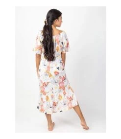 Robe Longue Chic DALIA Col Bardot Imprimé Fleuri Blanc Coton Du Monde -BelleTendance Soldes Boutique F6F8D2754ACB5DC931032A35050C7DBAFB35F5D9CD606167152FBAF6E5786803